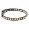 Splendid Design of Dog Leather Collar with Square Brass Studs