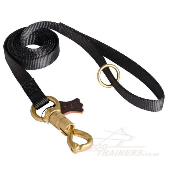 Extra Strong Heavy Duty Nylon Dog Leash with Elaborated Brass Snap