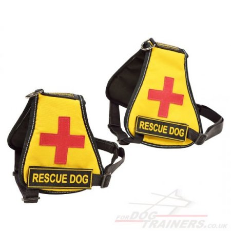 Yellow Service Dog Harness Vest with Removable Patches