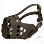 Strong Leather Police Dog Muzzle for K-9 Dogs and Safe Walking