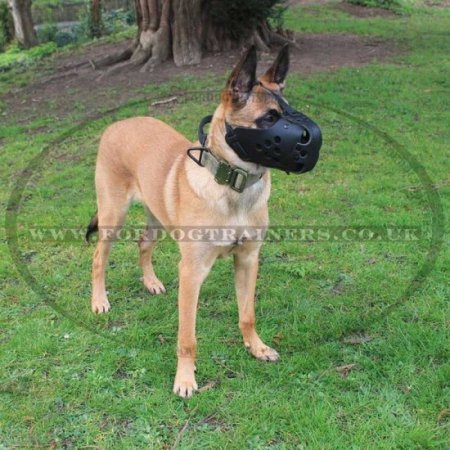 Bestseller Leather Police Dog Muzzle for K9 Dogs Training