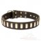 Elegant Dog Collar with Brass Plates