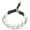 Dog Prong Collar Chromium-Plated with Leather Band, 2.25 mm