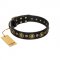Elite Designer Black Leather Dog Collar by FDT Artisan