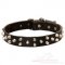 Quality Dog Collar Leather Decorated with Pyramids Bestseller UK