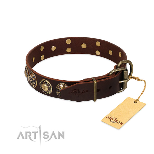 Artisan dog collar with buckle