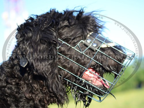 wire basket cage dog muzzle for Black Russian Terrier