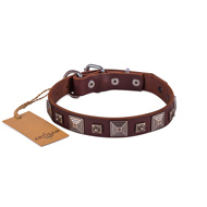 Brown Studded Buckle Dog Collar FDT Artisan For Reliable Control