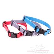 0.6"/1.5cm Wide Biothane Dog Collar Quick Release Adjustable for Puppies & Small Dogs