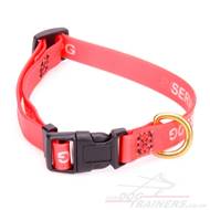 Red Biothane Dog Collar with Quick Release Buckle 0.8"/2cm Wide