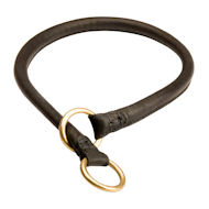 Soft Round Leather Dog Collar Choker for Dog Training