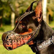 Doberman Muzzle for Agitation UK | Leather Dog Muzzle for K9 Dog