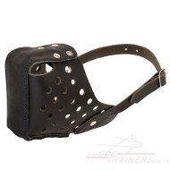 Leather Dog Muzzle for K9 Dogs | Dog Muzzle for Biting
