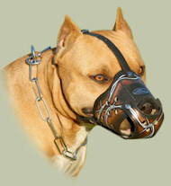 Pit Bull Muzzle for Dogs | Dog Leather Muzzle UK "Barbed Wire" Pit Bull Muzzle for Dogs | Dog Leather Muzzle UK "Barbed Wire"