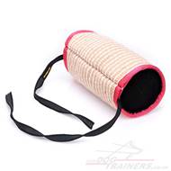 Thick Jute Dog Bite Tug Barrel with Handles for Wide Grip