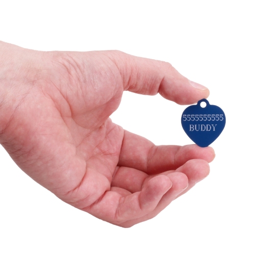 Blue Heart Dog Tag with ID