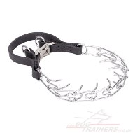 3.25 mm Dog Prong Collar with Quick Release and Leather Handle