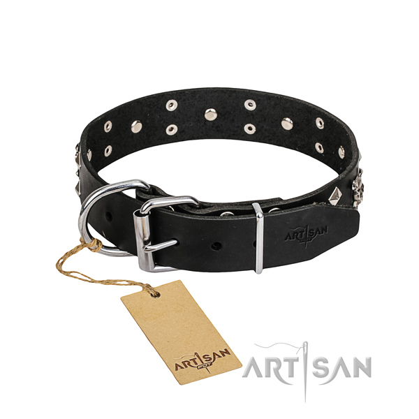 Leather Dog Collar with Buckle