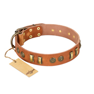 "Natural Beauty" FDT Artisan Natural Leather Dog Collar "Natural Beauty" FDT Artisan Natural Leather Dog Collar