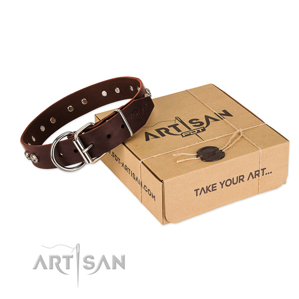 Brave Leather Dog Collars for Big Dogs