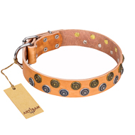 Natural Leather Collar with Studs "Precious Sparkle" FDT Artisan Natural Leather Collar with Studs "Precious Sparkle" FDT Artisan