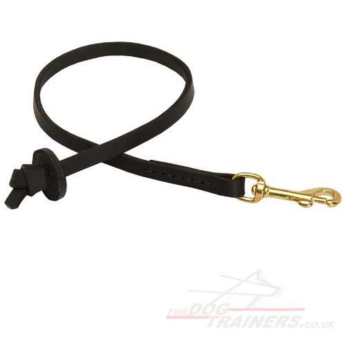 Leather dog lead with stopper