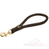 Round leather short dog lead