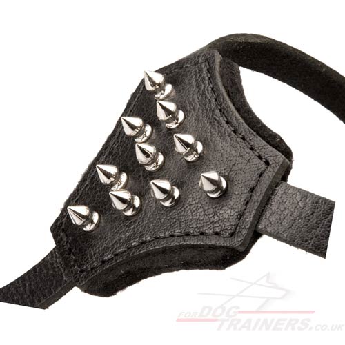 Designer dog harness of natural leather