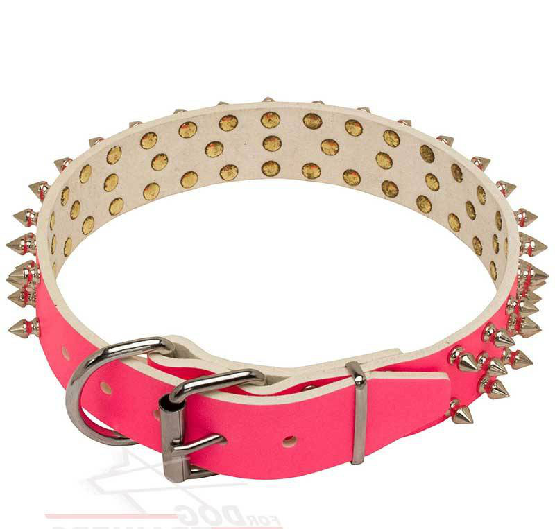 Pink Leather Dog Collar for Large Dogs Style NEW LIMITED EDITION