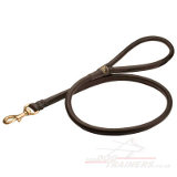 Round leather dog lead