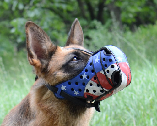 Dog Leather Muzzle for German Shepherd