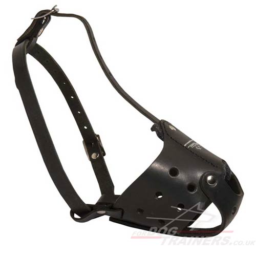 Comfortable leather dog muzzle