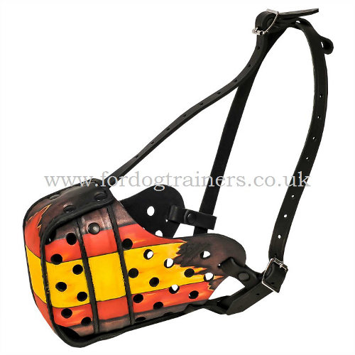 Large Dog Leather Muzzle for Dog Training