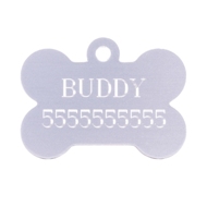 NEW! Personally Engraved Dog Bone Tag in 5 Colors