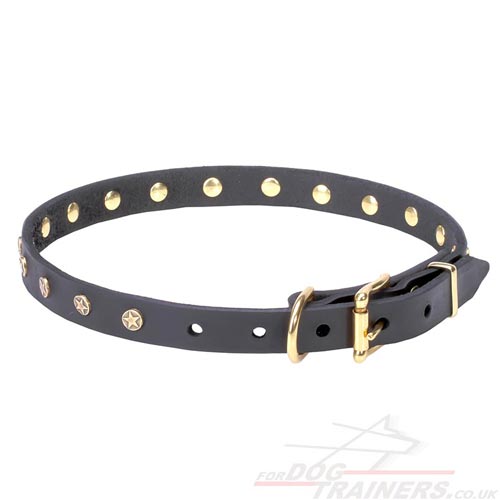 Fine Leather Dog Collar with Buckle
