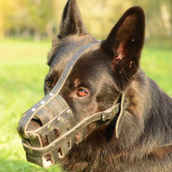 German Shepherd Muzzle Royal | Leather Basket Dog Muzzle