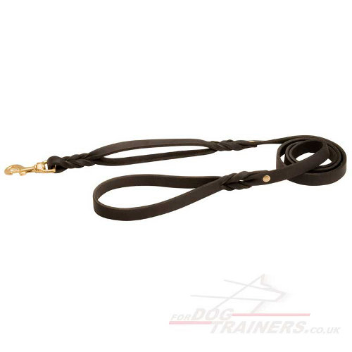Leather Dog Lead + Extra Handle | Close and Loose Leash Walking - Click Image to Close