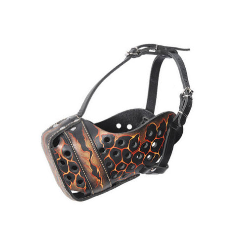 Luxury Hand Painted Muzzles for Dogs "Volcano" for Agitation - Click Image to Close