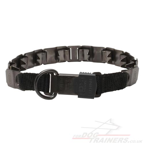 Herm Sprenger Matt Black Metal Dog Collar Neck Tech Sport