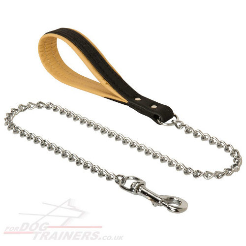Steel Dog Chain with Soft Handle by Herm Sprenger, Germany