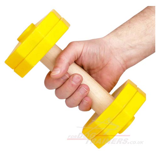 Yellow Dumbbell of 1 kg for Dog Training and Trials