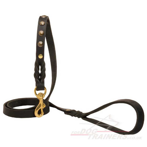 Designer dog lead for walking/tracking | Leather handcrafted - Click Image to Close
