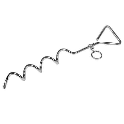 Spiral Tie Out Stake - two way swivel and ring