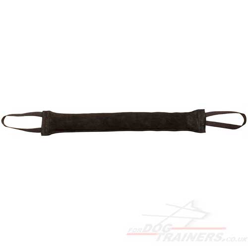 Dog bite tug made of leather 23 inch with 2 handles, UK