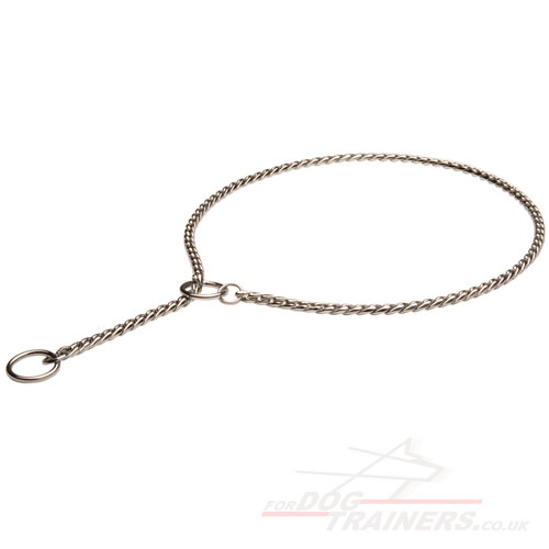 Metal Dog Snake Chain Collar Choker Chrome-Plated Steel