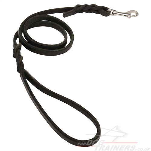 Leather Dog Walking Leash with Steel Carabiner