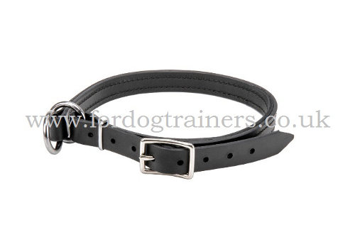 2 Ply Leather Choke Dog Collar with Buckle
