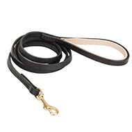 Stitched Leather Dog Lead with Soft Handle