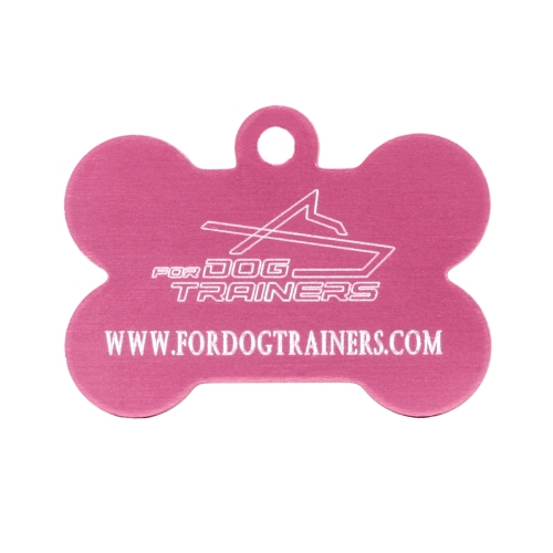 Pink Dog Bone Tag with ID