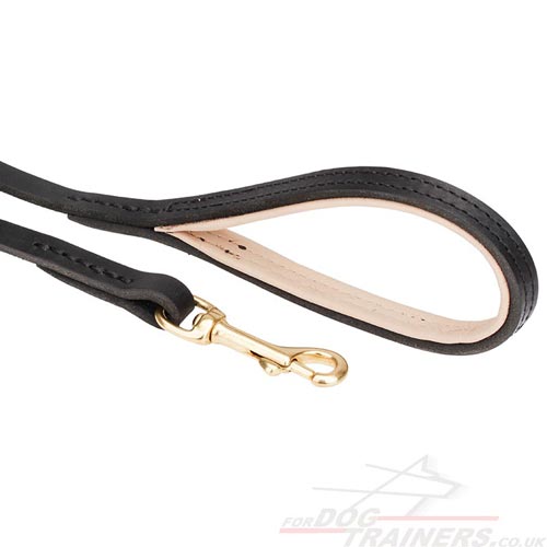 Dog training leash with padded handle